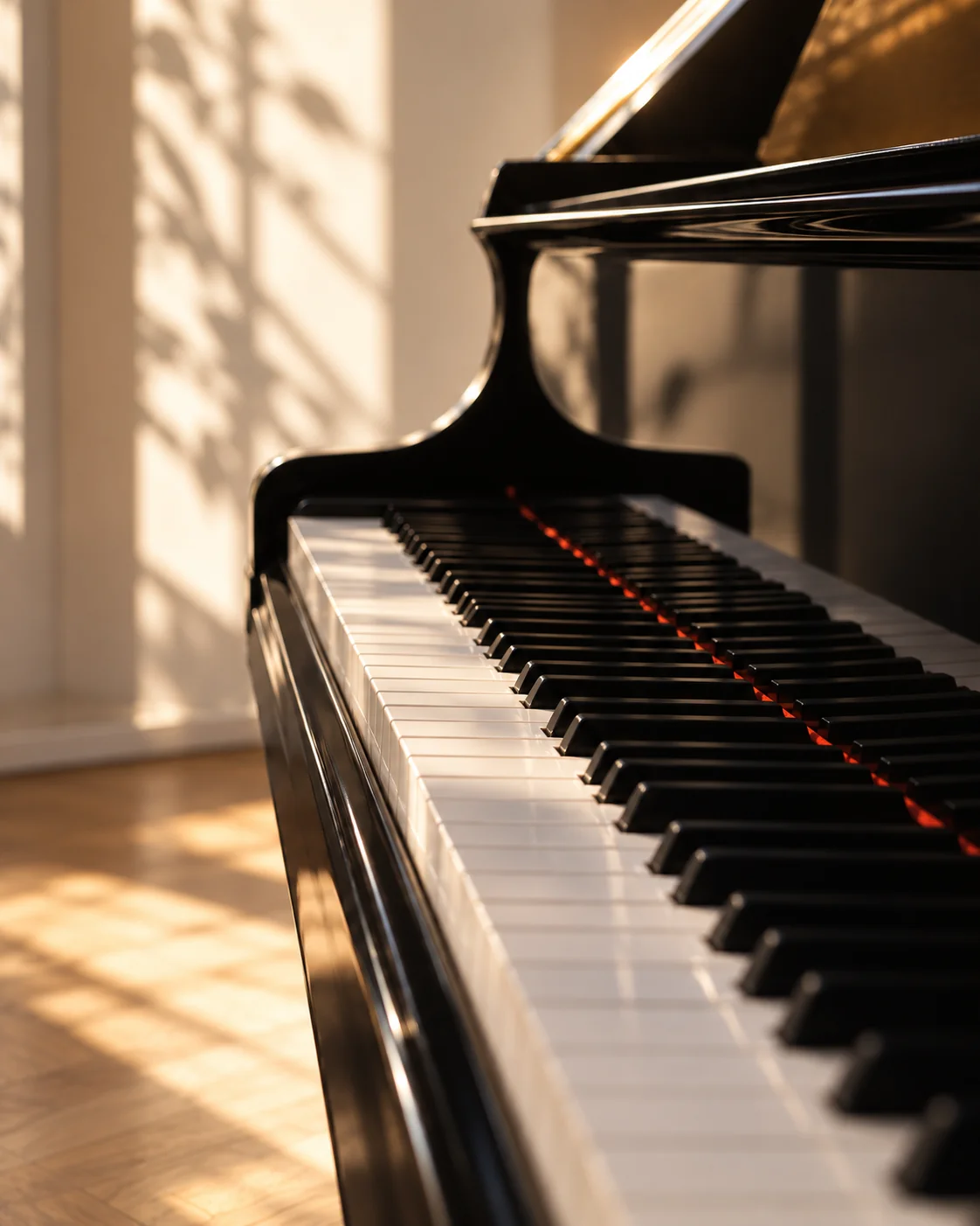 Détail des touches du piano